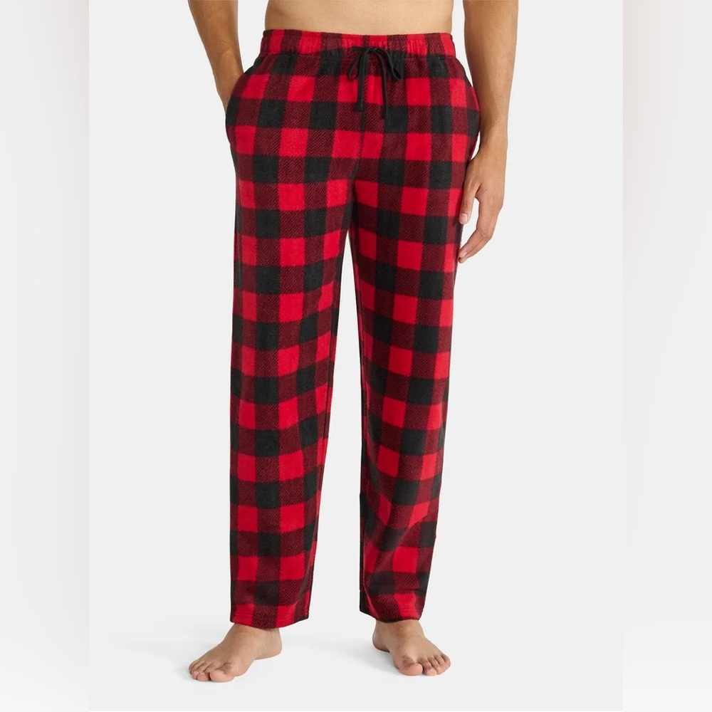 Holiday Time Men's Rolled Sherpa Sleep Pants with Pockets NWT